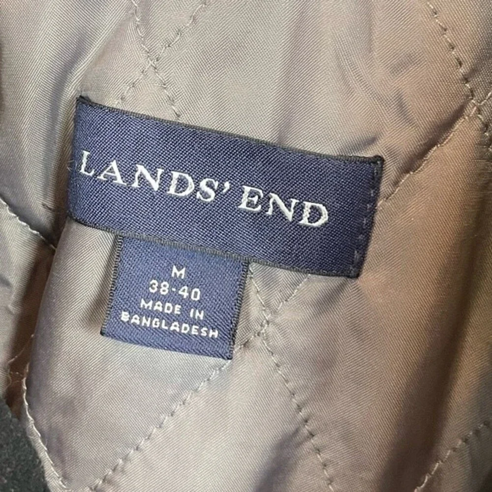 Lands End waterproof coat sz M 38-40 grey black
